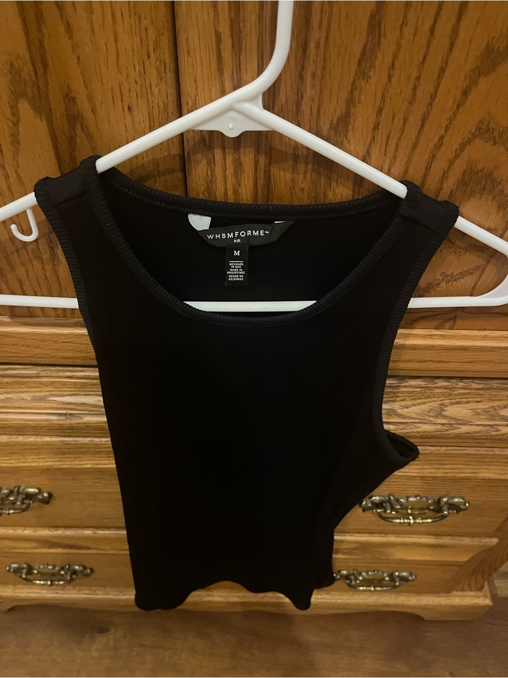 Whbm forme ribbed tank Black Sleeveless Tank Top - Women's